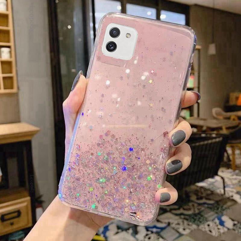Luxury Bling Glitter Soft Phone Case For Samsung Galaxy A03 A 03 03A A035F A035F/DS Twinkle Back Cover For SamsungA03 Silicone