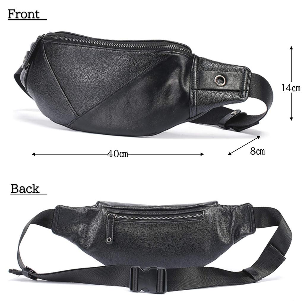 waist waist shoulder black Artisan-made pouch, bag, bag, crossbody, men's, unisex,