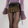 Women Sexy Hollowed Lace Solid Pantyhose Stockings Vintage Rhombus Striped Geometric Jacquard Fishnet Tights Leggings