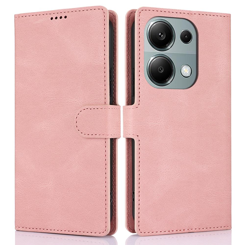

Для Xiaomi Redmi Note 13 4G Wallet Cases Anti Drop Leather Phone Cover Pink