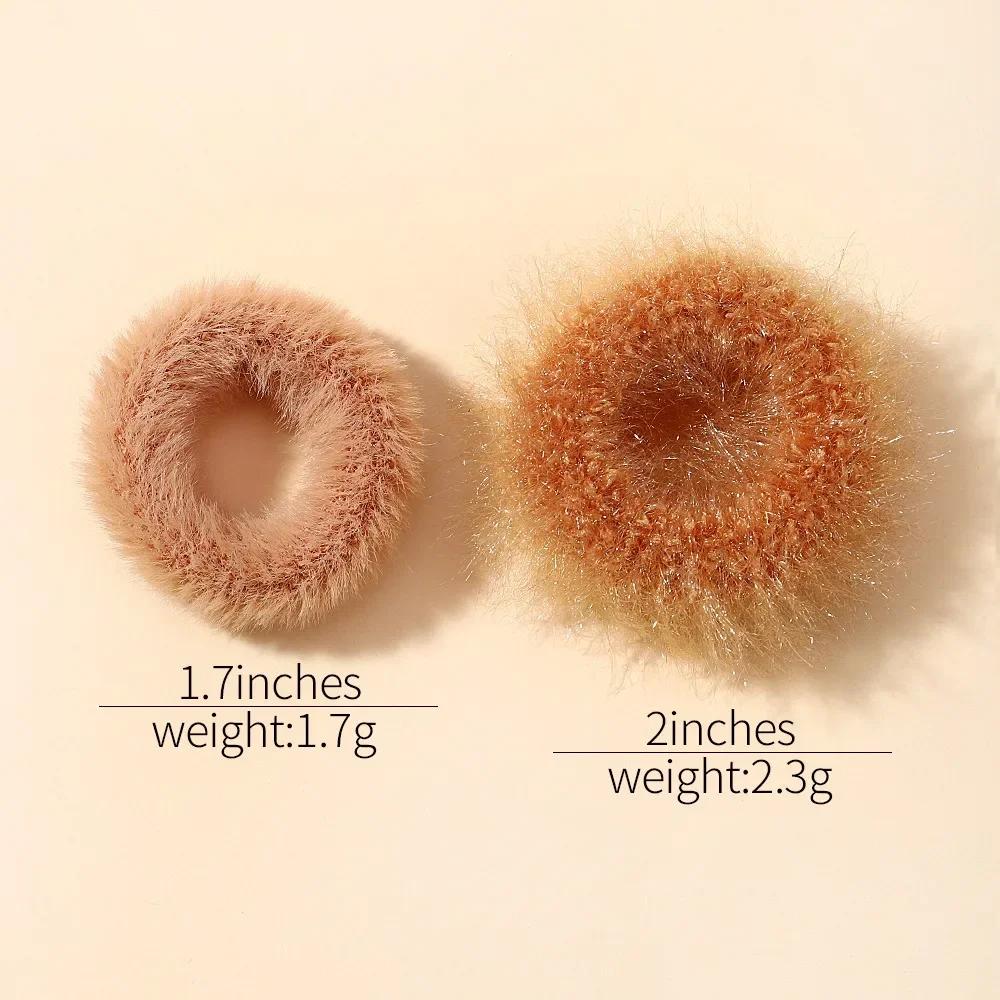 5/15 Stück/Los Baby Mädchen Plüsch Elastische Haarbänder Kleine Gummibänder für Kinder Süße Fellige Scrunchies Haargummis Haaraccessoires