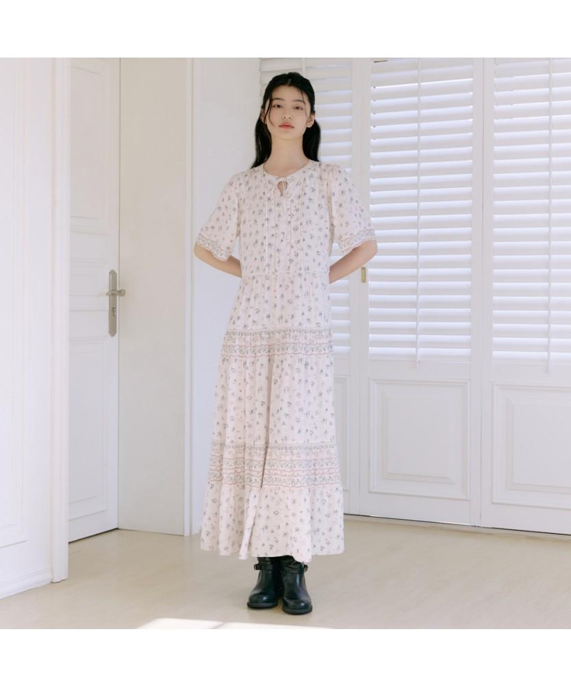 THURSDAY ISLAND Floral Mood Pintuck Detail Dress_T264Mop261W