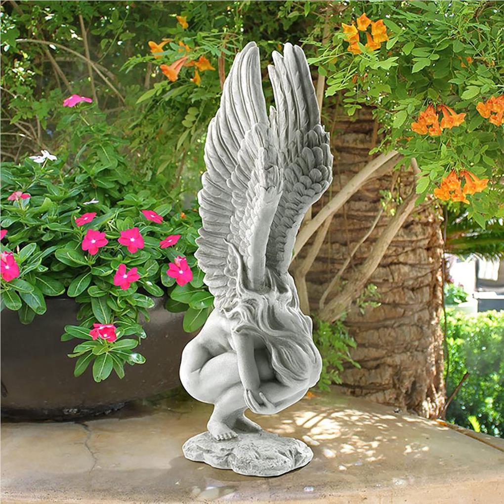 Angel Statue Durable Angel Sculpture Lightweight Angel Resin Ornaments Church Decoration Cute Lovely Mini Statues Home