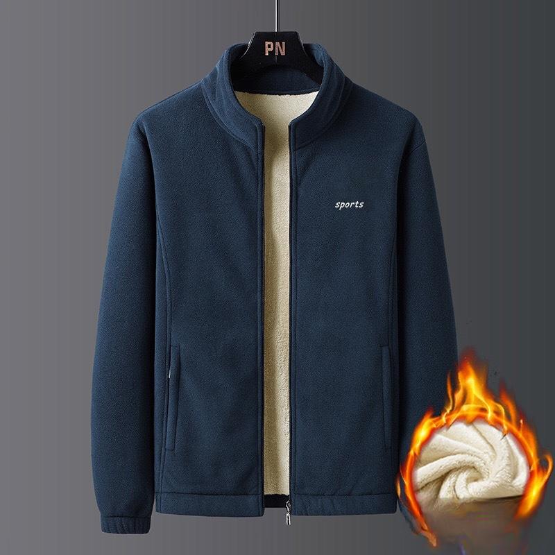 

Зимний мужской флисовый топ плюс утолщенный флис из овечьего флиса с воротником-стойкой, теплое пальто для папы, куртка среднего возраста, толстовка