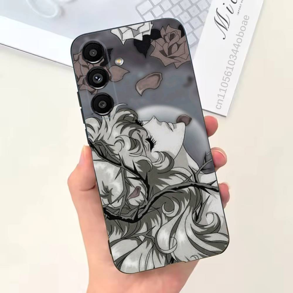 Rose of V-Versailles Lady Oscar Phone Case For Samsung S25,24,21,22,23,20,S30,Ultra,Plus,Fe,Lite,Note,5G Black Soft