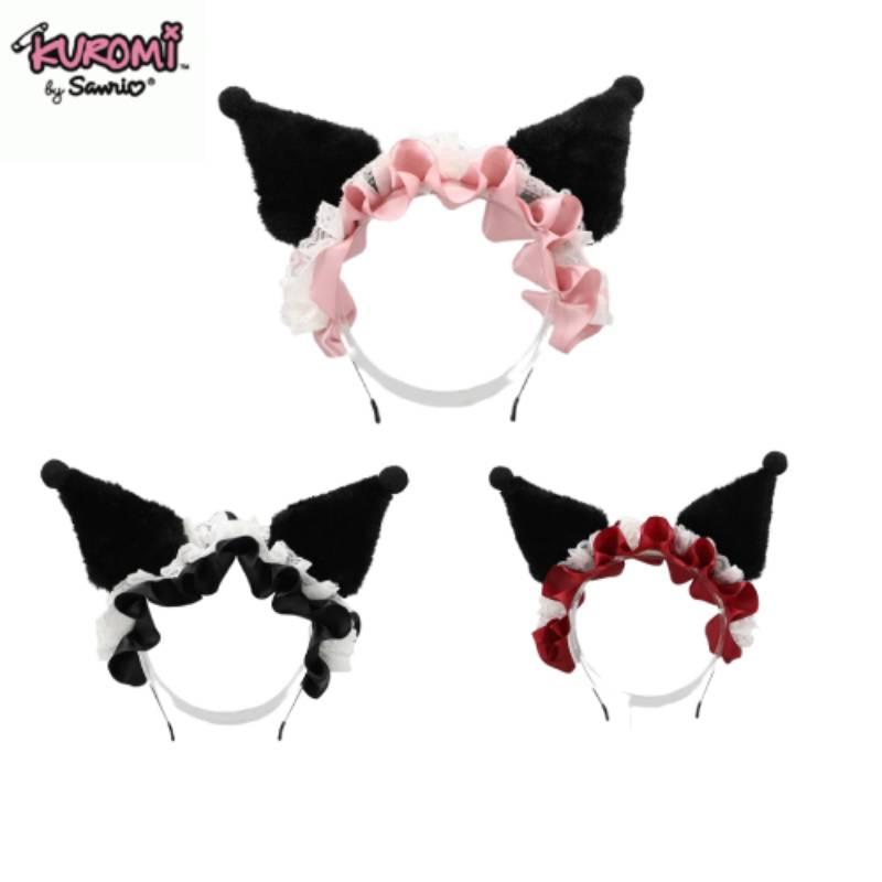 Kuromi Plush Headband Lolita Lace Hair Accessory Adorned Girl Headdress