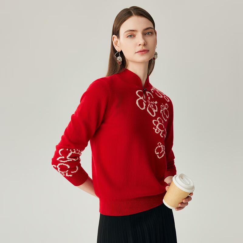 Women's New Chinese Style Stand-up Collar Cashmere Sweater