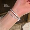Fritillary Spirit Snake Bracelet Flash Diamond Texture Bracelet Big Name Gemstone Light Luxury Opening Silver