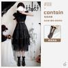 Halloween Diablo Goth Adams Family Ghost Bride Vampire Dress Wednesday cos Dress Little Black Dress