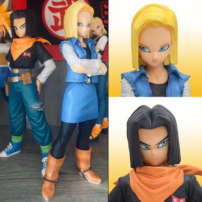 Anime Statuette Dragon Ball Z Android 17 18 Figure Pvc Action Figures Statue Decoration Desktop Collection Peripheral Toys Round Sensory Durable