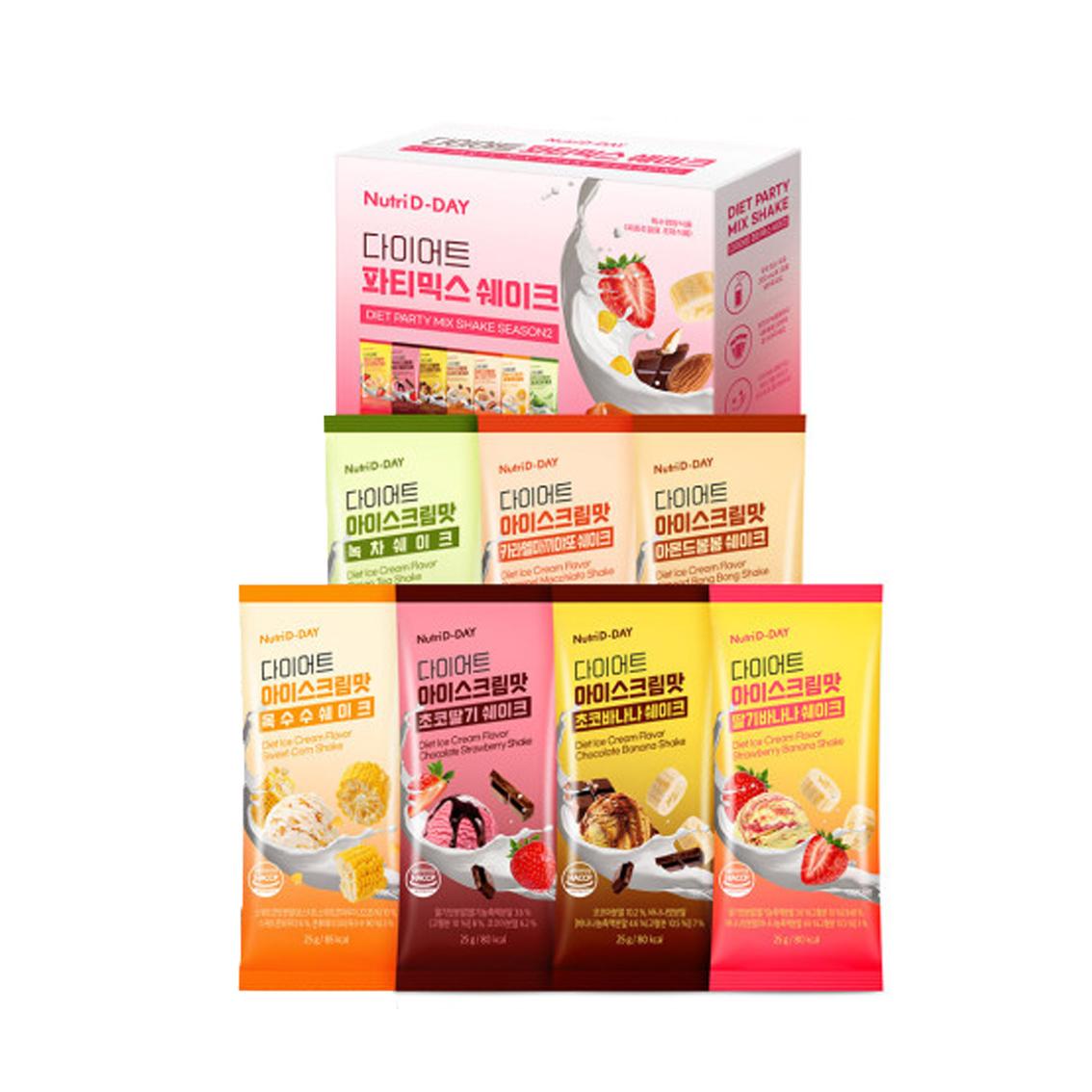 

Nutri D-day Ice Cream Flavor Diet Shake Party mix 14 видів рожевий