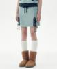 Leoninghai Washed Sweat Mini Skirt [Sky Blue]