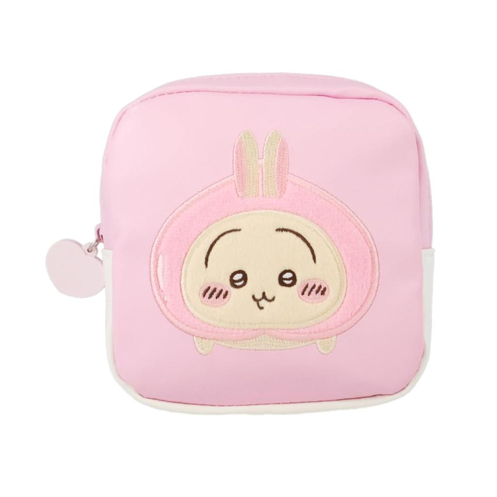 SHOBIDO Chiikawa Square Pouch "Usagi" Original Design Peach Series by Nagano