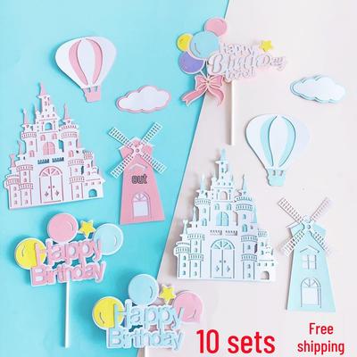 Castle Windmill Balloon Cake Topper for Baby's First Birthday Celebration