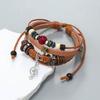 Adjustable Leather Beaded Bracelet Stylish and Comfortable Cuff Bangles Multi-Layer Bracelets Cuff Bangle Jewelry Gift