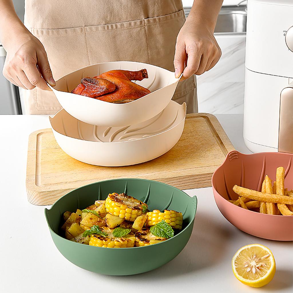 2pcs Circular Air Fryer Baking Tray Set Silicone Bakeware Creative Baking Tray Kitchen Baking Tools