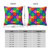 Autism Awareness Colorful Puzzle Piece Cushion Cover Pillow Case Home Office Car Decor Soft Bed Sofa Pillowcase Pillow Cover