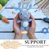 12 Pieces Crochet Dolls Display Stand Doll Holder Decorative Sturdy Metal Pins DIY Wood Base