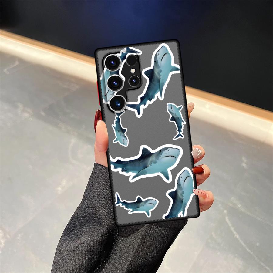 Shark Sun Phone Cover Case for Samsung Galaxy S24 Plus S25 Ultra S22 S26 S21 Note 20 10 S23 FE S20