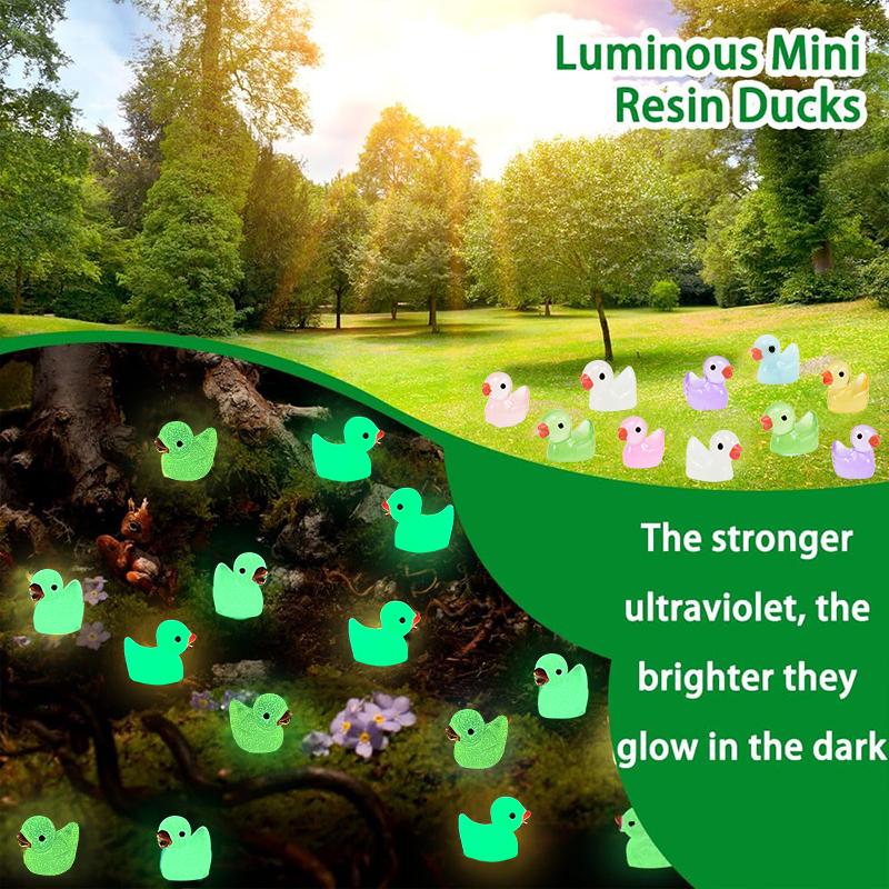 

50/30Pcs Luminous Mini Ducks Micro Landscape DIY Accessories Miniature Figurines Fairy Home Garden Decoration Glow in the dark 30pcs