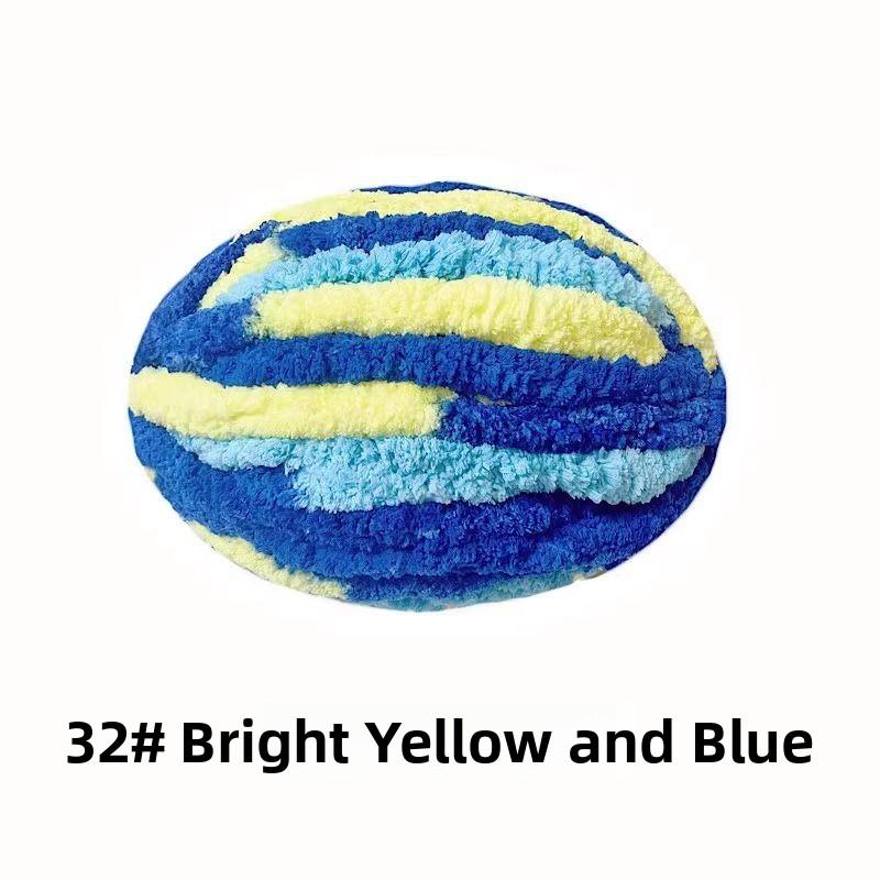 Handmade DIY Rainbow Adient Yarn Scarf Tail Line Finger Knitting Cozy Nest Cuion Thi Ice Strip Yarn