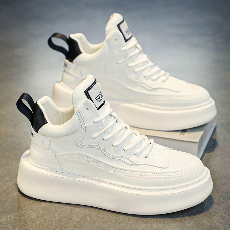 Men's Trendy High-Top Winter Shoes: Casual, Wear-Resistant, Thick Sole Sports Sneakers