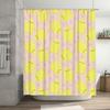 Pink Yellow Duck Printed Shower Curtain Waterproof Fabric for Bathroom Decorative Backdrops (Large)
