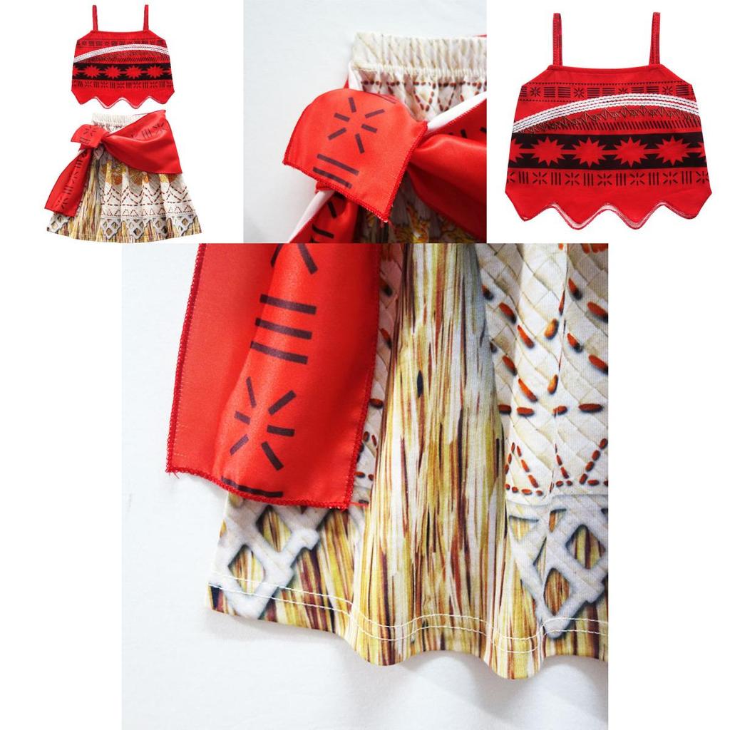 Kids Moana Princess Dress Cosplay Costume For Xmas Party Gift