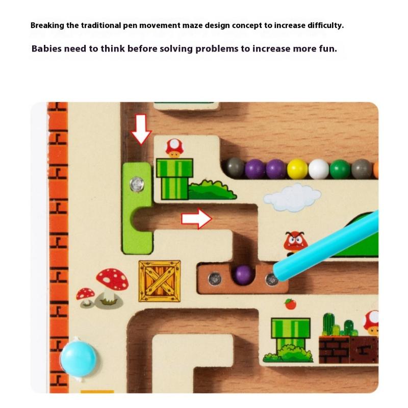 1 Set Color Matching Montessori Toy Magnetic Color And Number Maze Learning Education Toys Concentration Training For Child Gift