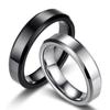 4mm Simple Smooth Women Rings Black Stainless Steel Men Rings Birthday