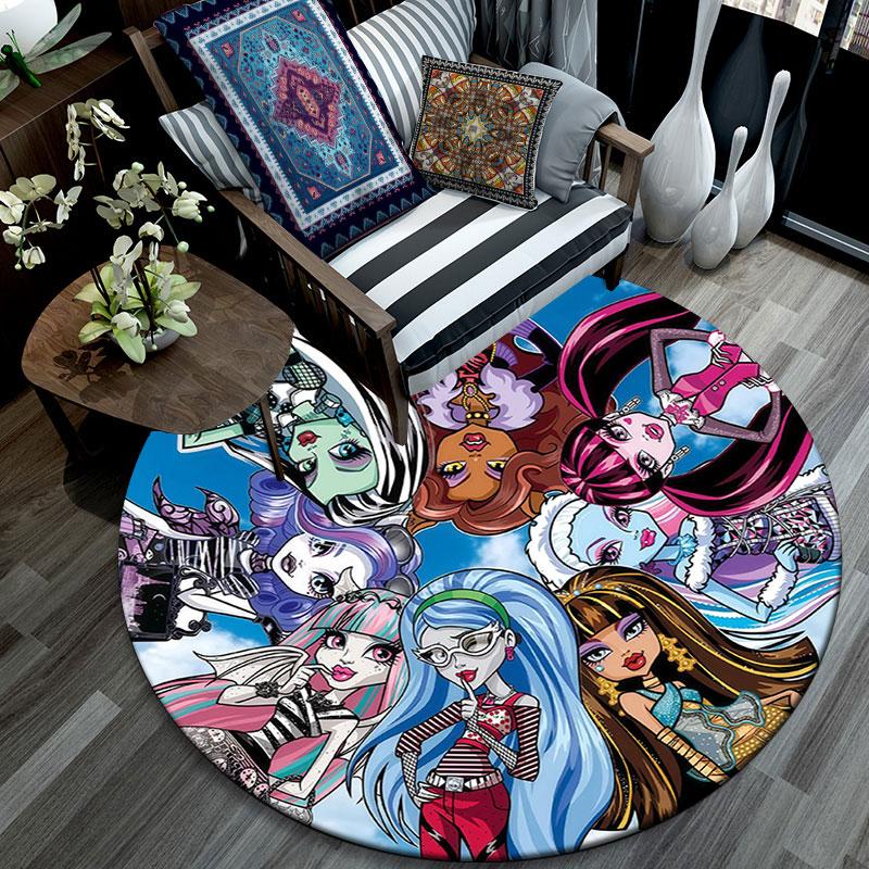 MH Pattern Round rug,Carpet Rug for Living Room Bedroom Playroom ,Non-slip Floor Mat,Holiday Gifts and Birthday Gifts.