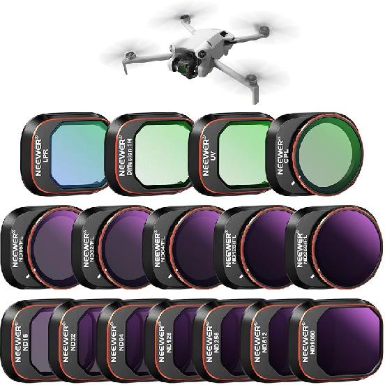 NEEWER ND & CPL Filter Set Compatible with DJI Mini 4 Pro, 4 Pack ND16 ND64 ND256 CPL Polarizer and Neutral Density Filters Drone Lens Accessories,