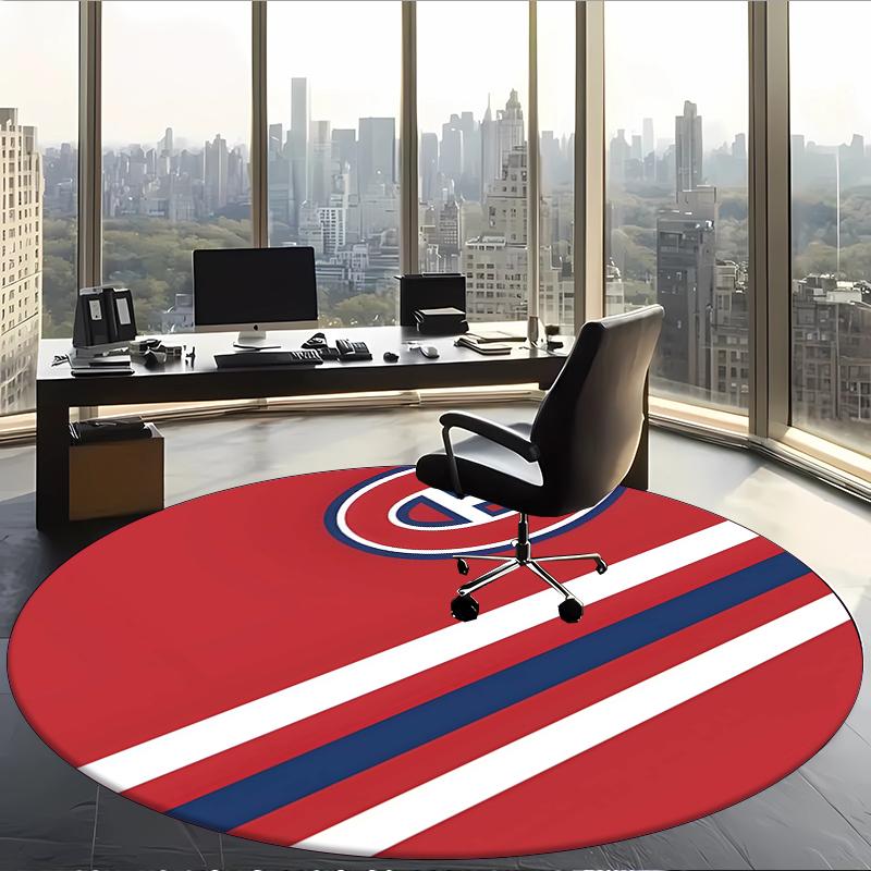 Montreal Canadiens (14) Round Office Rug Decorative Floor Rug for Office Bedroom Living Room and Home Space