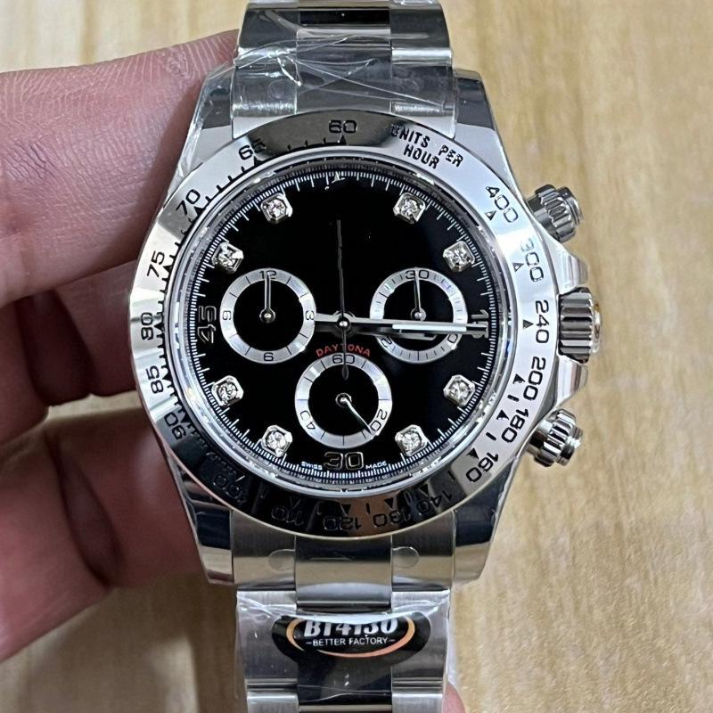 Relógio Mecânico Multifuncional Masculino Laojia Daytona, Design de Três Olhos e Seis Ponteiros