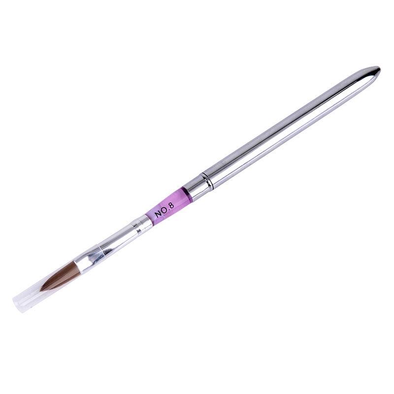 

1 шт., розовая кисть для рисования ногтей, акриловая ручка для маникюра, инструмент № 2-10 No.8
