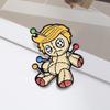Mysterious Stitched Cotton Doll Enamel Pin - Creepy Nail Puppet Brooch Decoration