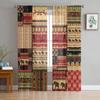 Tribal Retro Ethnic Sheer Curtains Living Room Window Tulle Curtains For Bedroom Kitchen Home Decoration Voile Drapes