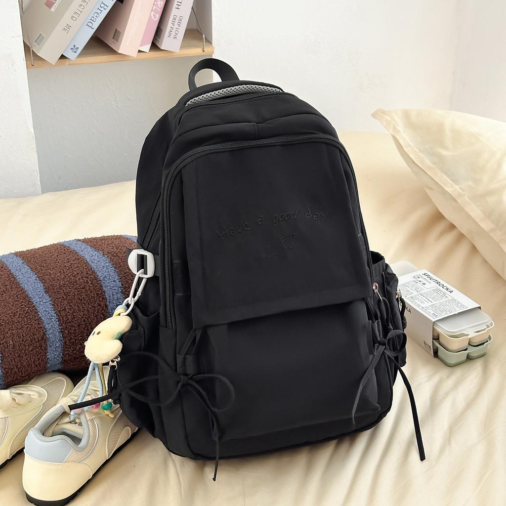 Schoolbag Large Capacity Backpack Women's Simple Versatile Junior High School High School Student School Bag Women's Korean Travel Backpack