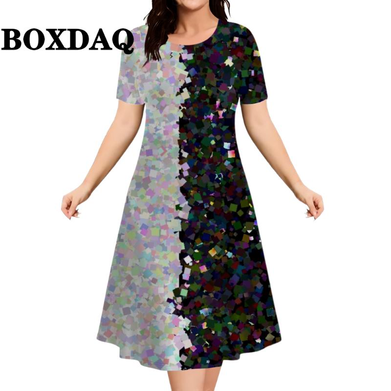 Fashion Elegant Women‘S Dresses Woman Party Dress Gradient Polka Dot O-Neck Plus Size Vacation Casual A-Line Clothes Trend 2026