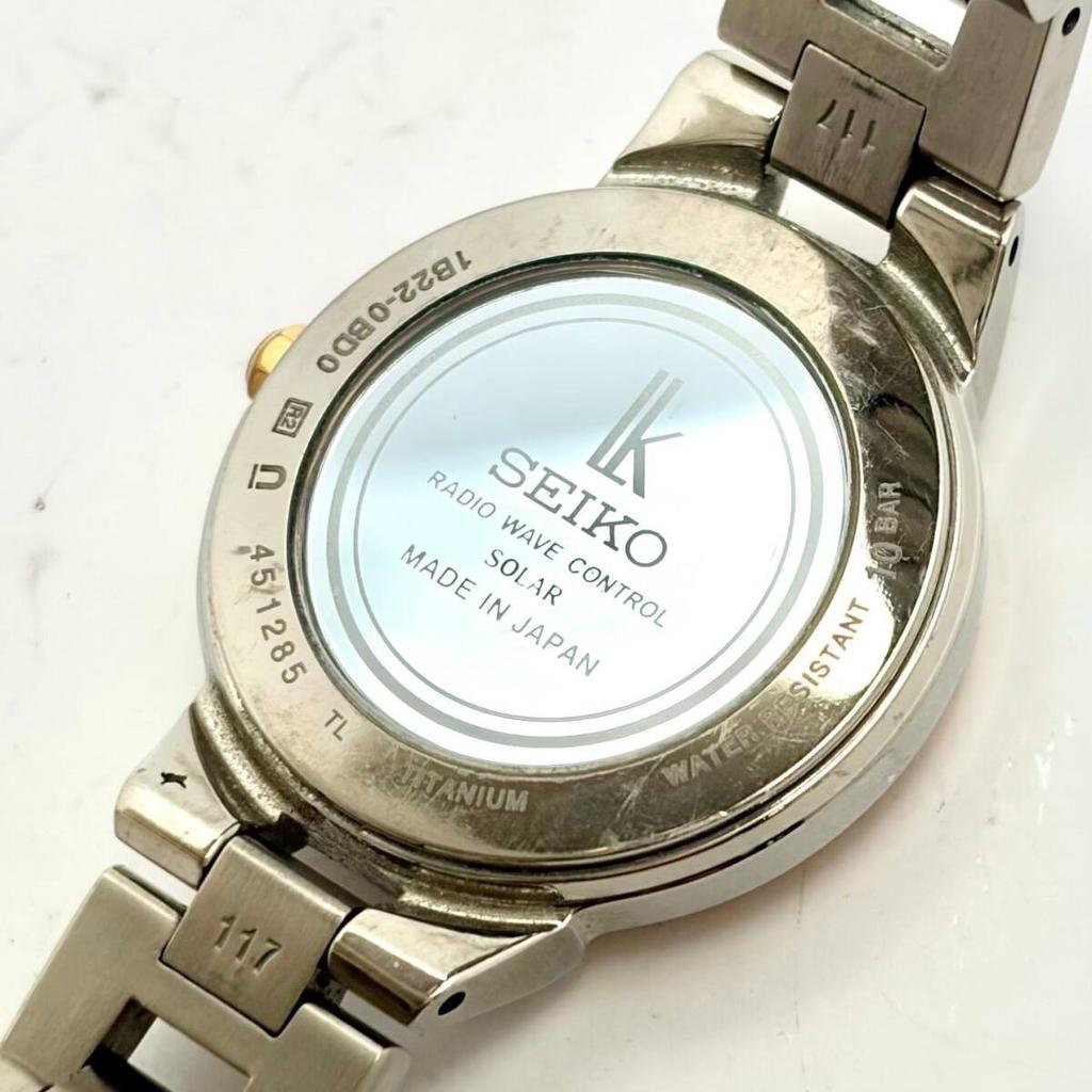 SEIKO LK Lukia Solar Watch Pink Titanium 451285 [Working] Radio-Controlled Women's 1B22-0BD0