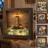 Pittura Artistica con Vetro di Mare e Luce LED, Kit per Mosaici Fai-da-te, Kit Pittura a Tema Oceano, Kit Arte da Spiaggia per Decorazione Casa Ufficio Libreria