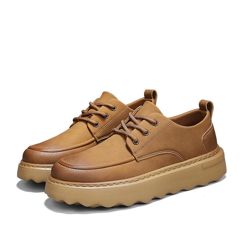 

Мужская обувь осень 2025 новая универсальная британская повседневная кожаная обувь мужская модная обувь на платформе для спорта и работы трендовая обувь 44