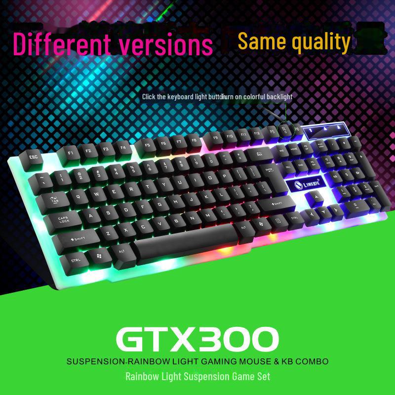 Set tastatură și mouse pentru jocuri cu iluminare din spate Limei GTX300 cu senzație mecanică
