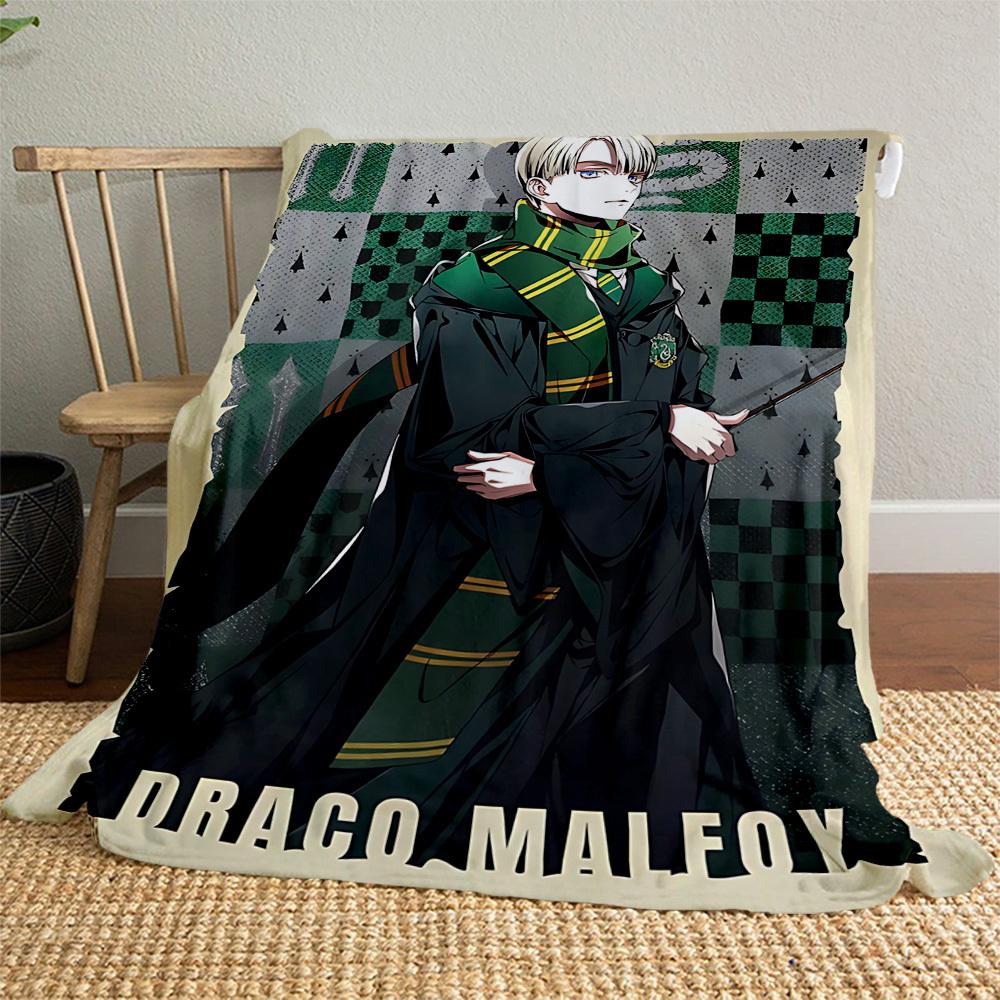1pc Slytherin House Green Robe Wand Outdoor Flannel Throw Blanket All Season Soft Warmth,Home Decor 1031249