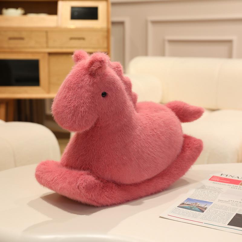 Creative soft rocking horse throw pillow plush toy doll pony doll girl play house children doll