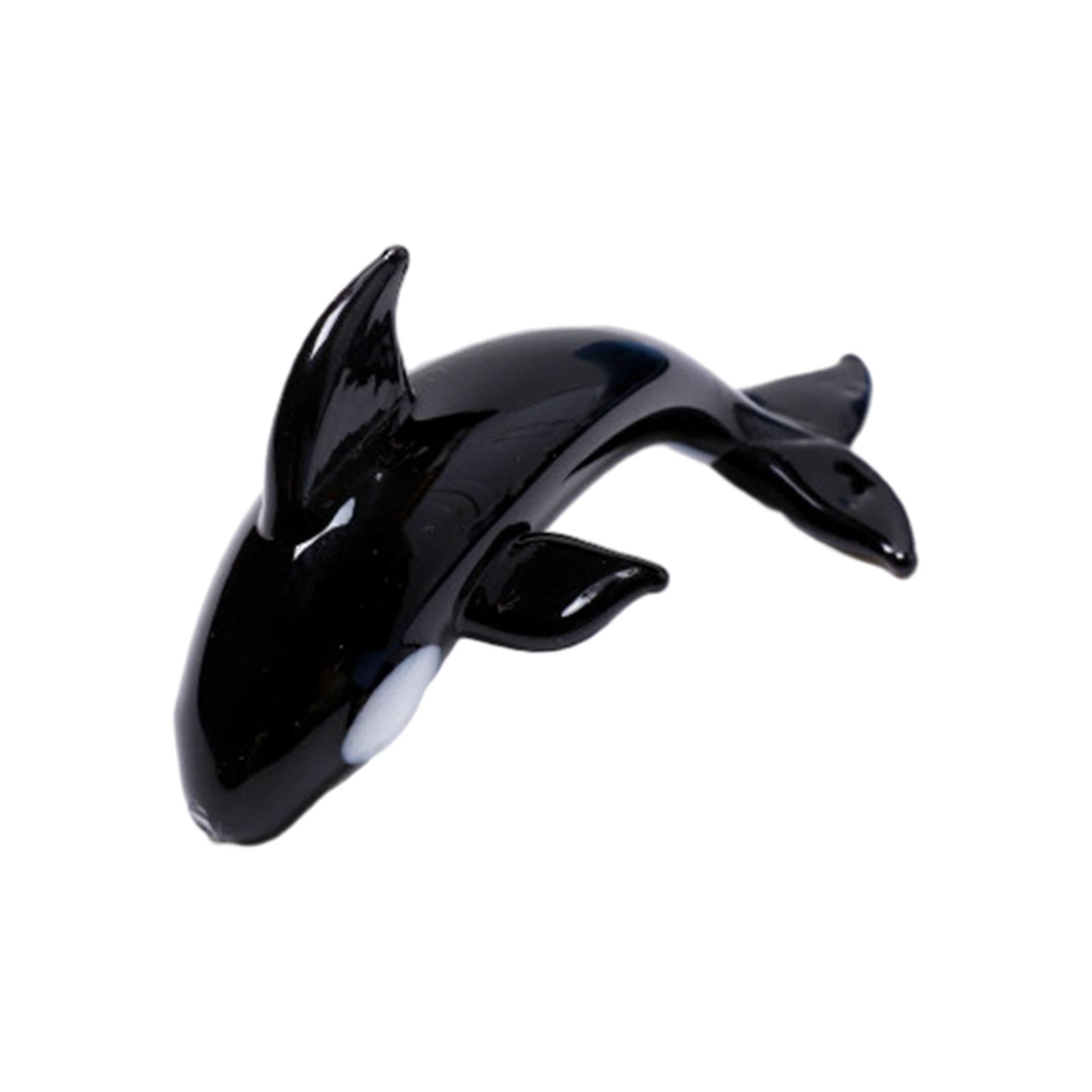 

Glass Whale Sculpture Animal Statue Cute Hand Blown Lifelike Tabletop Centerpiece for Holiday Gift Multipurpose Accessory