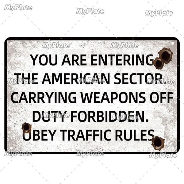 [MaPalte] Vintage German Achtung Sign Metal Sign Tin Sign Decoration Plaque Home Wall Door Decor Bar Sign Home Plate Poster