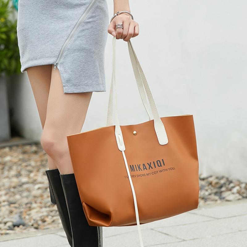 1pc New Style Big Capacity Pu Shoulder Bag for Women Handbag Shopping Bag