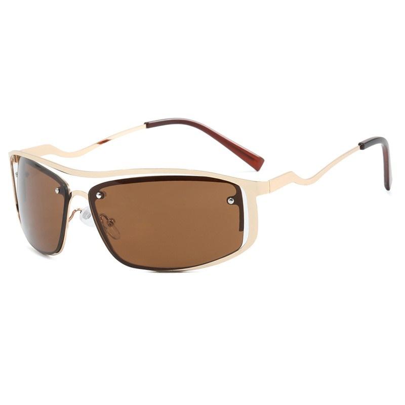 Metal Rivet Y2K Sunglasses Women Men Brand Designer Fashion Retro Punk Gradient Goggle Sun Glasses Mirror Shades for Female