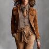 European and American Autumn and Winter Women's Jacket Retro Casual Tooling Jacket Top Slim Versatile Small Suit